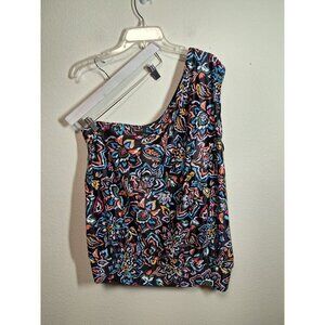 NWT Daci Tankini Swimsuit Top Single Shoulder Floral Retro Beach Pool Summer 22W